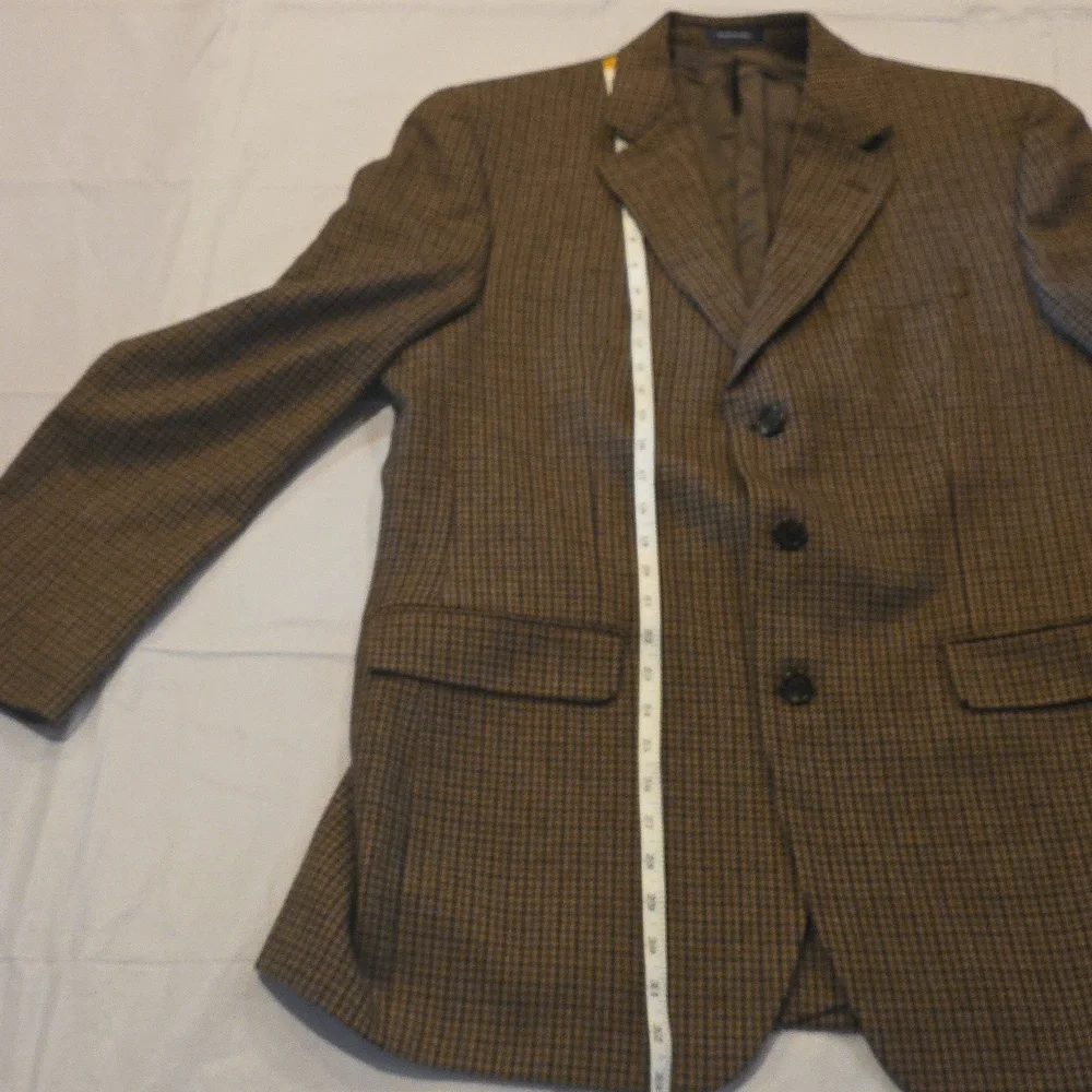 Ralph Lauren Men's Wool/Cashmere Houndstooth Sport Coat Brown 42L‎